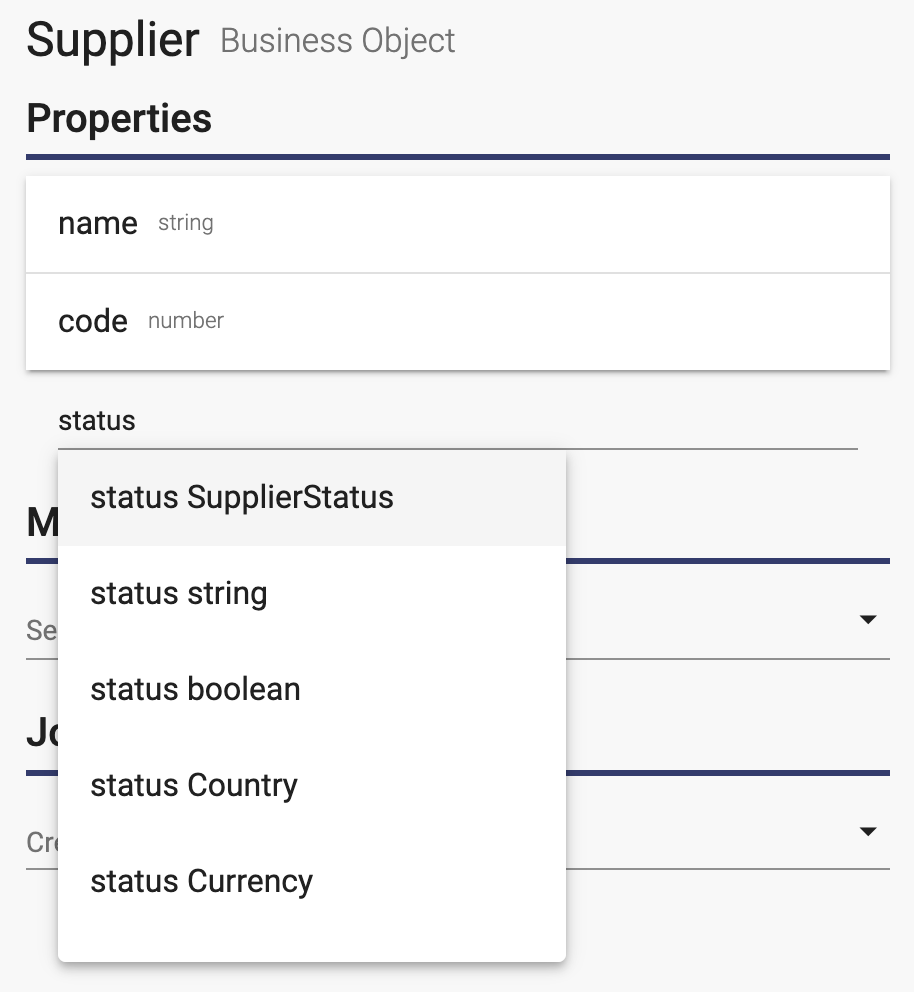 Add status property to Supplier Business Object