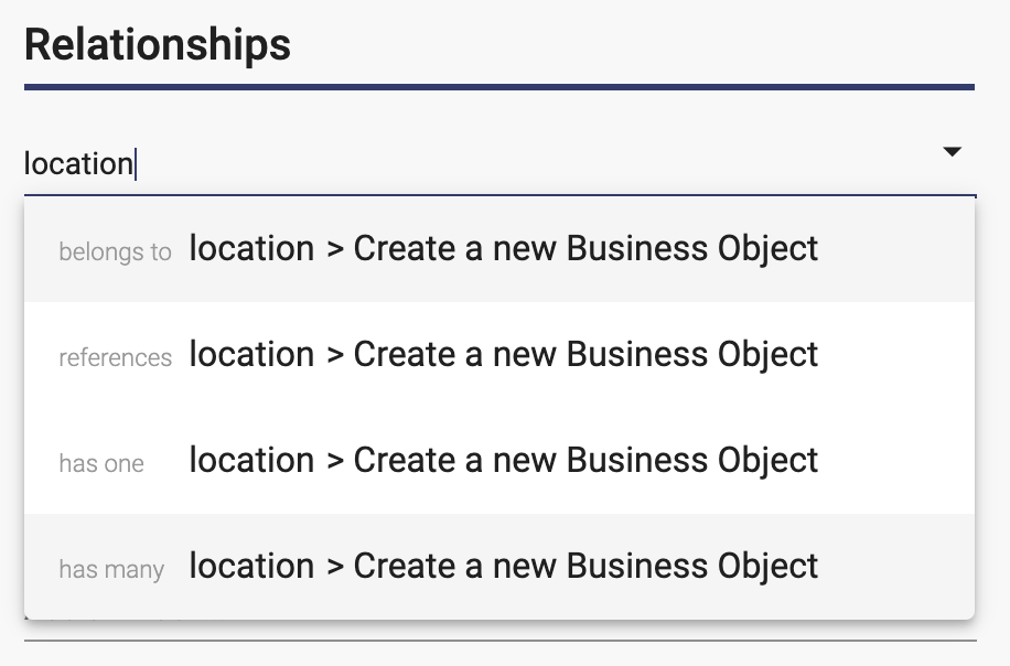 Relationships typeahead with create new