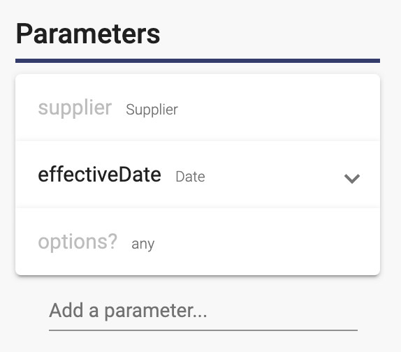 Parameter list