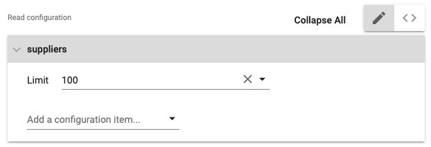 Read configuration with limit