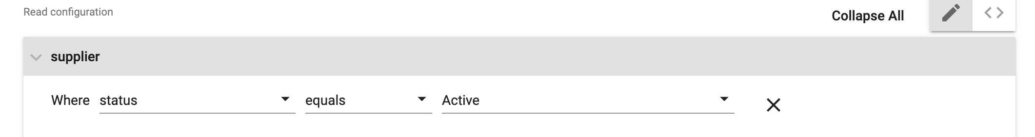 Read configuration with where