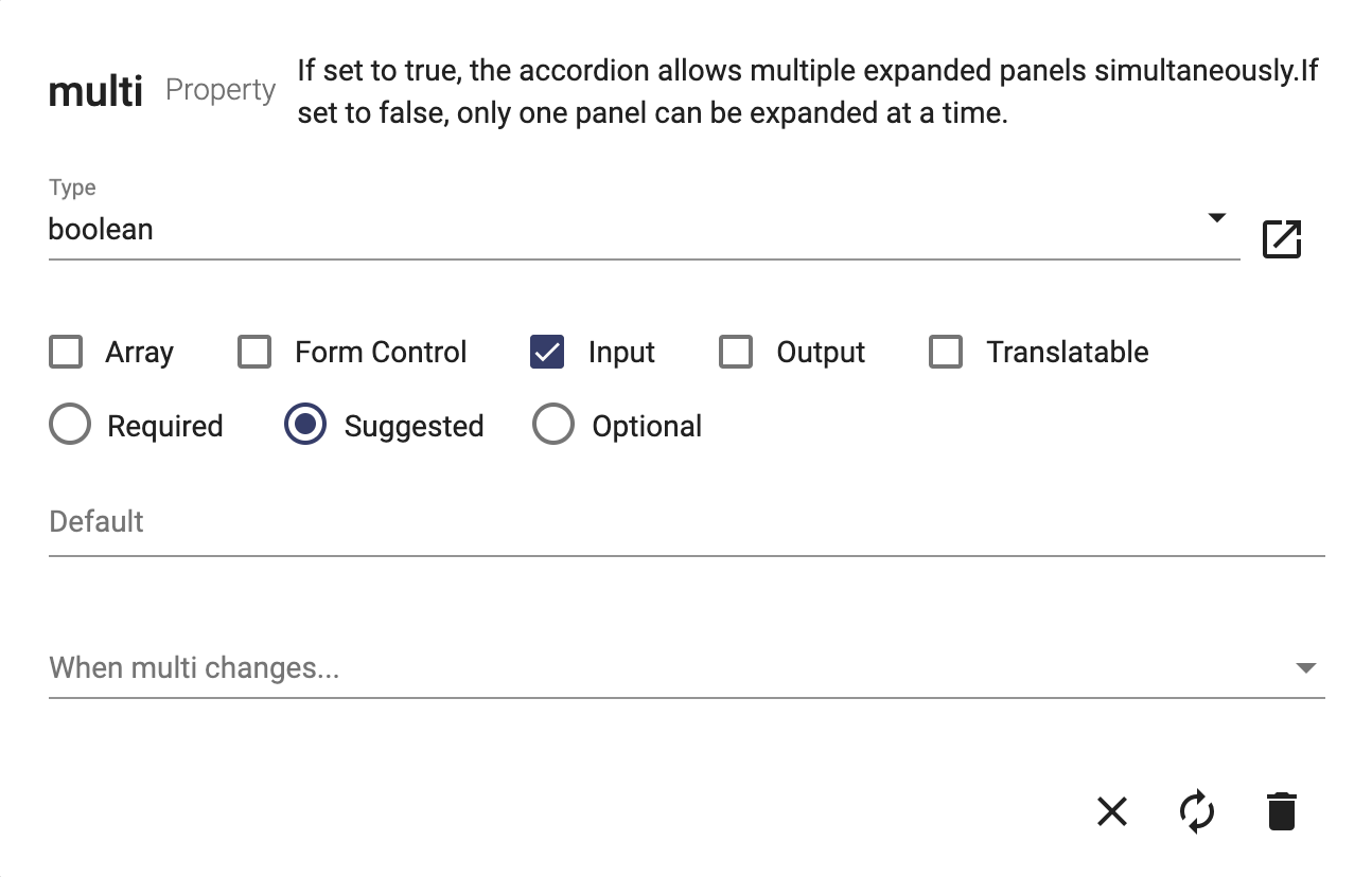 external component property configuration