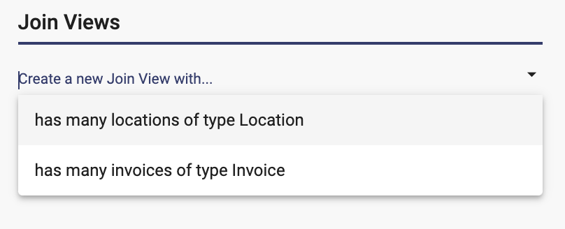 Join views dropdown