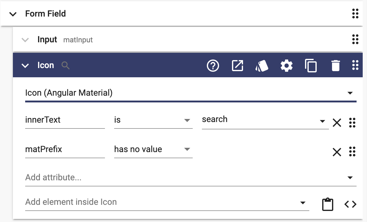 Search field design with a search icon