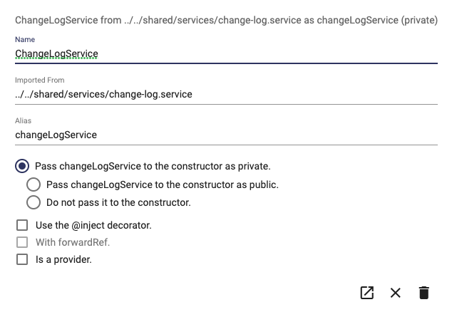 Define a user interface dependency dialog