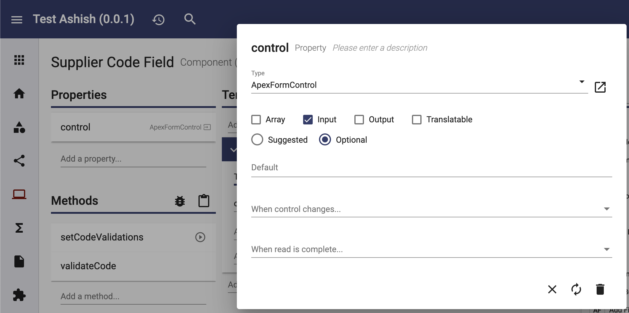 Control input property